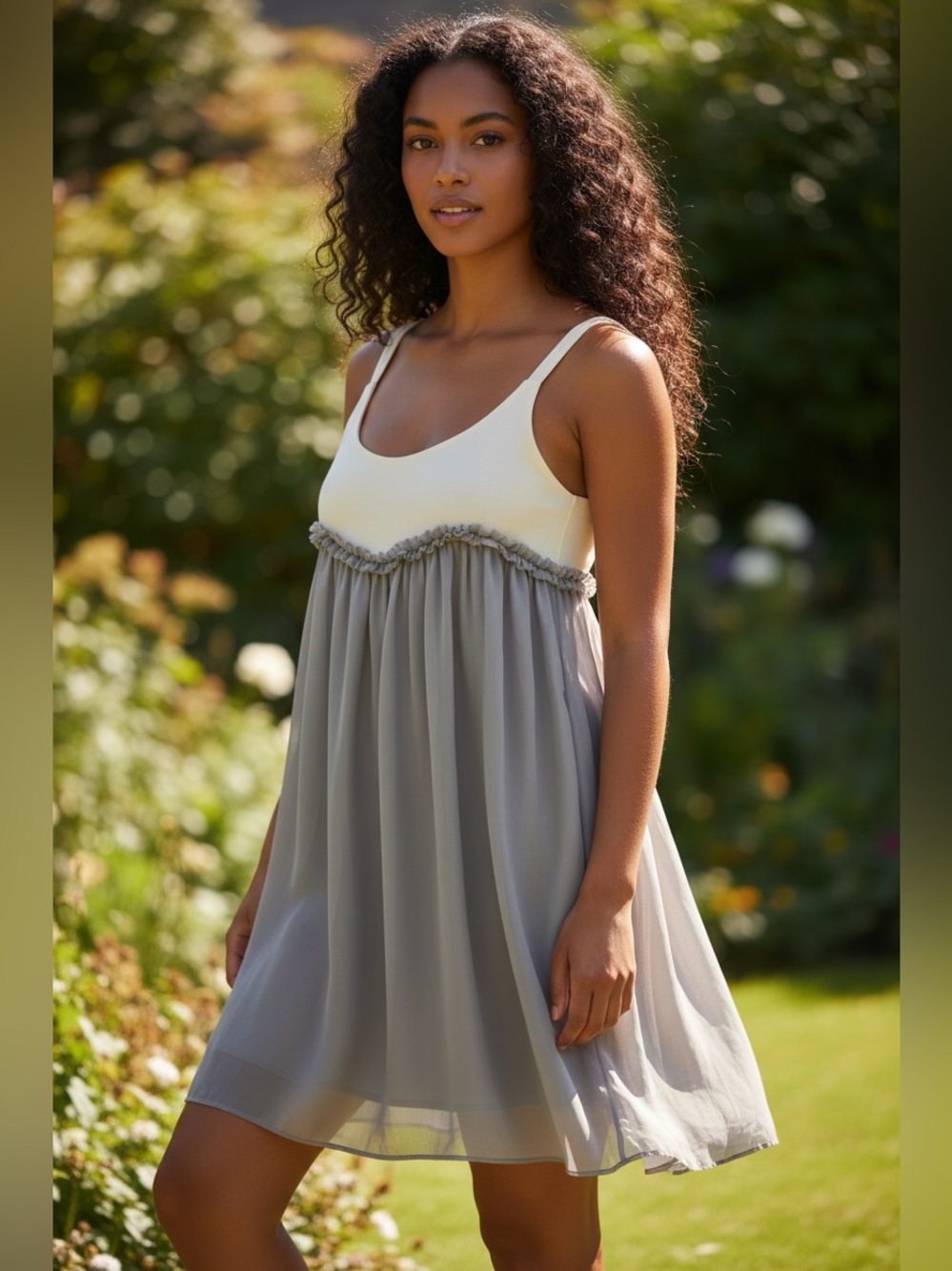 Jay Godfrey Two tone dress grey and white dress